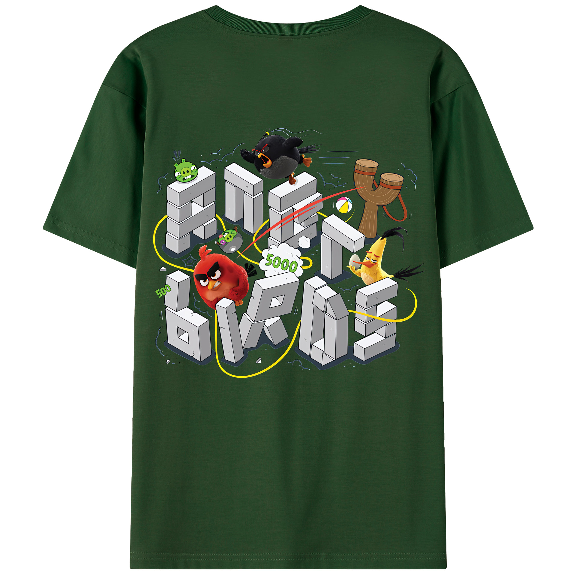 （画像用） Angry Birds アングリーバード 綿100％半袖Tシャツ（背面プリント）